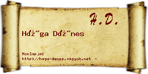 Hága Dénes névjegykártya